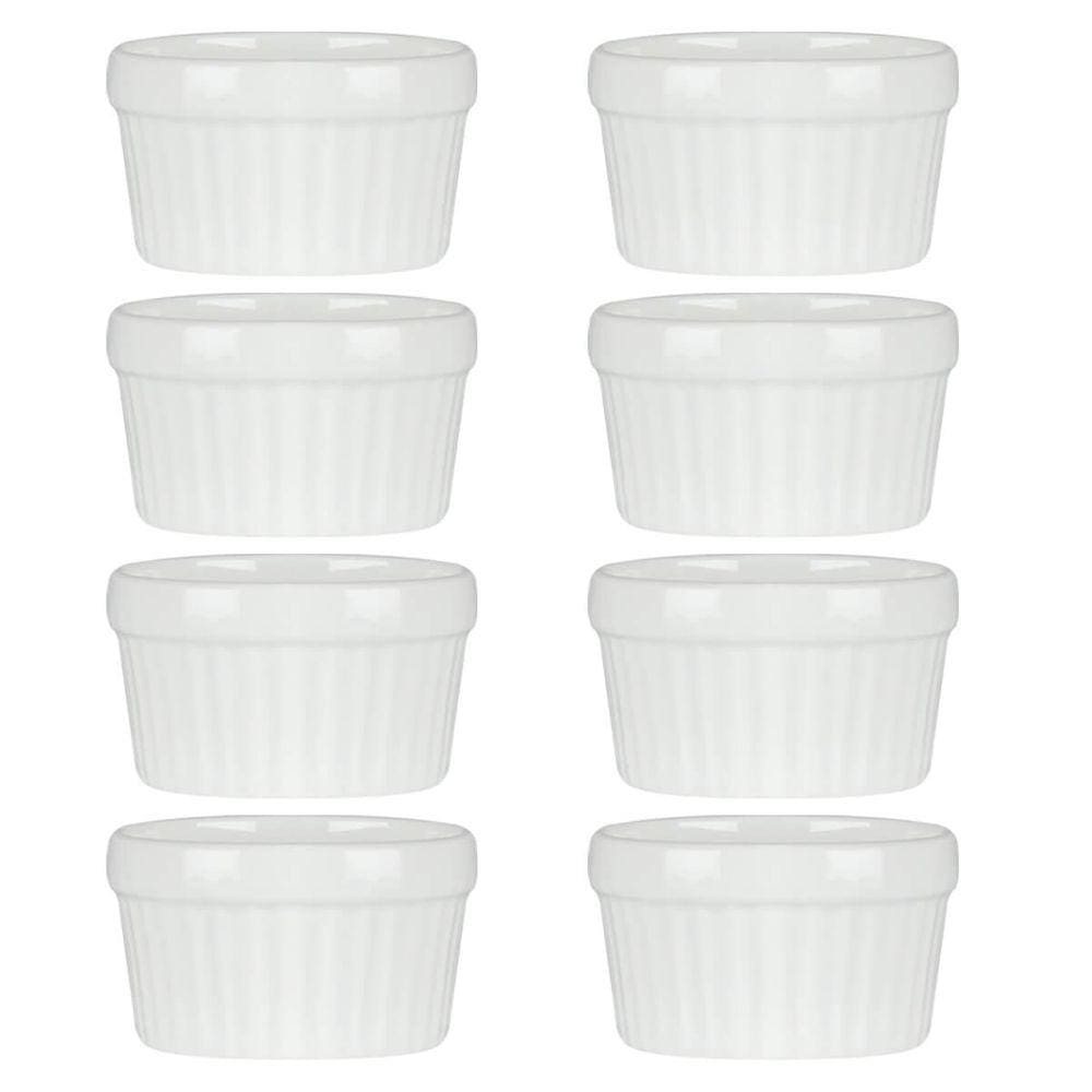 8 Ramekin De Porcelana Classic Branco 6Cm X 4Cm Lyor