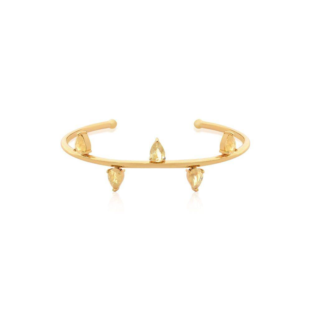 Bracelete com cristais em gota rutilados banhado a ouro-Zarpellon