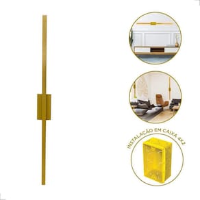 Arandela Parede Style 1 Metro Dourado Luz Indireta Led 2700K
