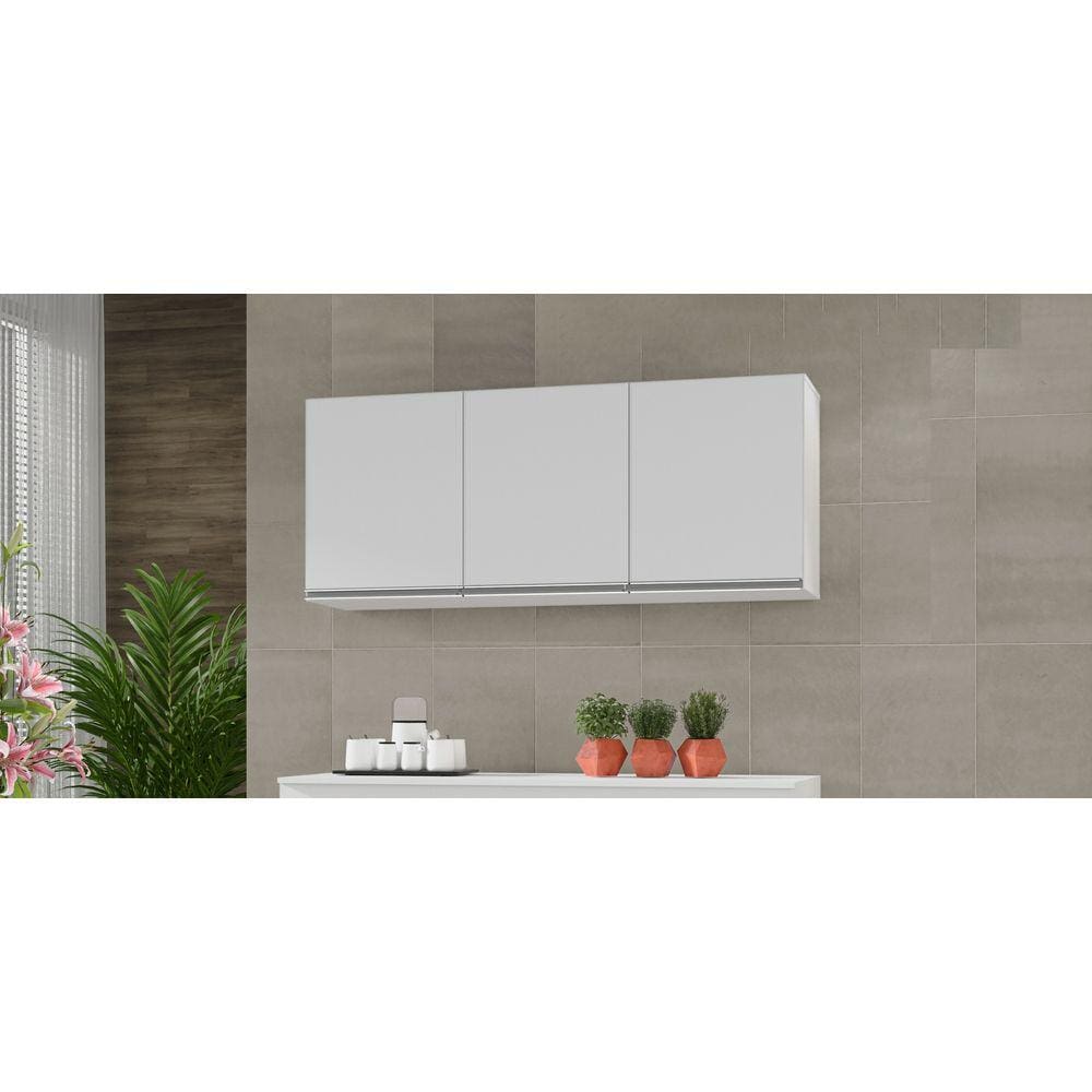 Armário de Cozinha Aéreo Nathan 120cm Branco