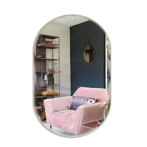 Espelho Oval 60cm Couro Ecológico - Elegante e Sofisticado