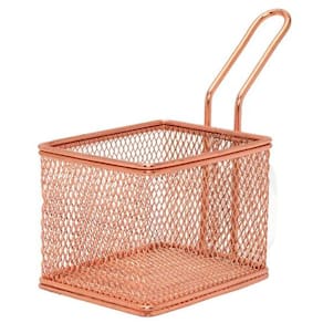 Mini Cestinha Retangular em Aço Inox Bronze Mimo Style