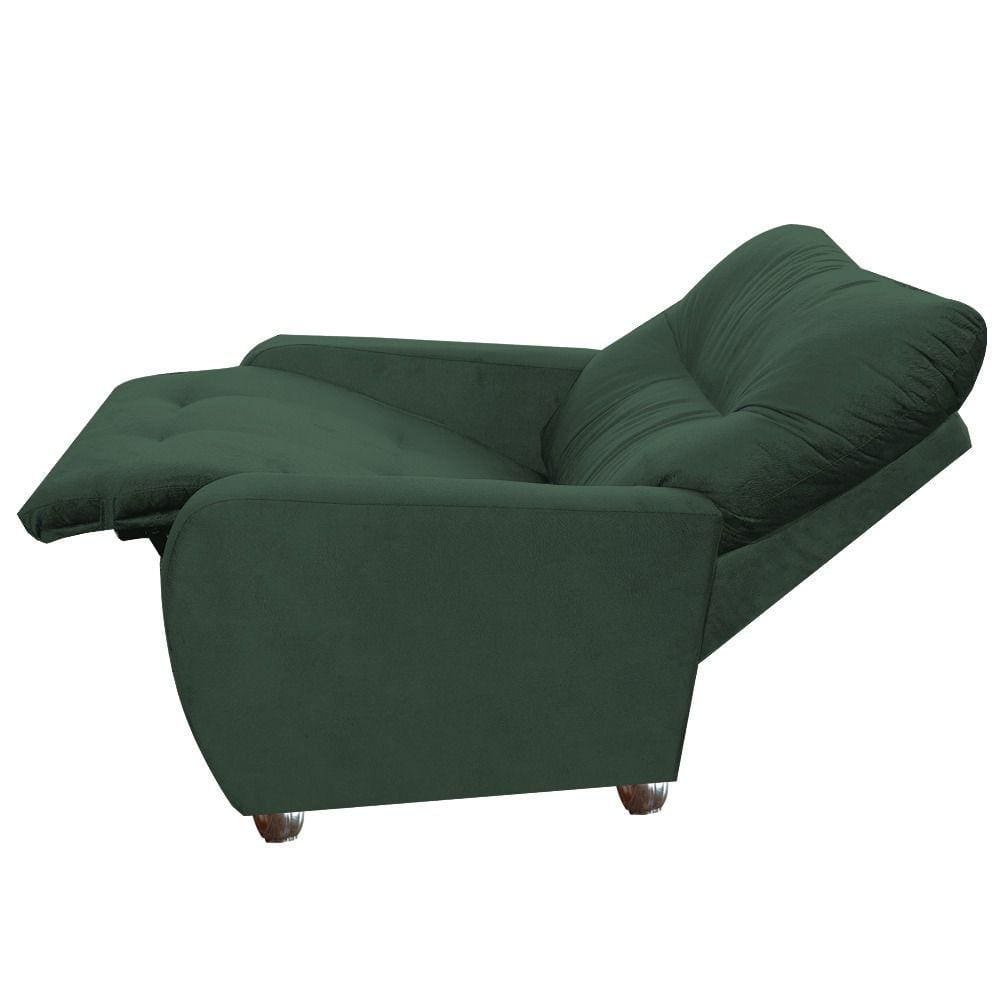 Poltrona Para Extensão De Cílios Reclinável Suede Imperio Moderno Verde