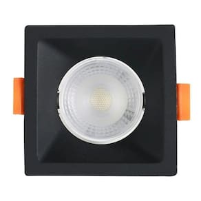 Spot Embutir Quadrado Recuado Preto Preto - Bivolt