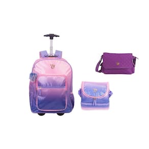 Kit Escolar Capricho Lantejoula Mochila De Rodas + Lancheira