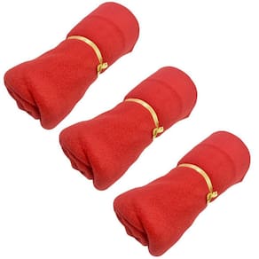 Kit 3 Mantas Cobertor Pet Soft Vermelho 90x75cm
