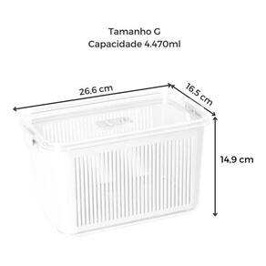 Pote Slim Hermético Com Escorredor Interno E Trava 4.470Ml