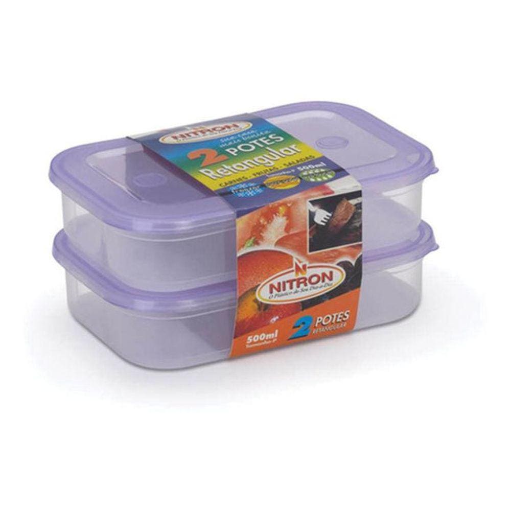 Jogo Conjunto 2 Potes Organizador Multiuso Retangular Raso