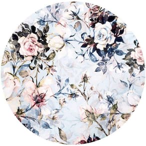 Kit 4 Capas Sousplat Floral Vintage Azul Da Charlô 35x35cm