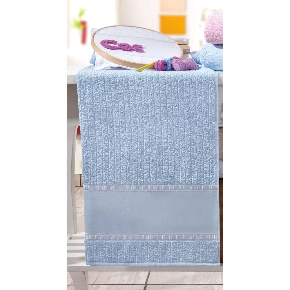 Toalha Lavabo Ponto Russo Azul 30cmx50cm 1864 - Hiper Textil