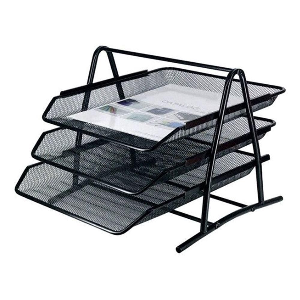 Organizador De Metal Para Documentos Com 03 Divisórias