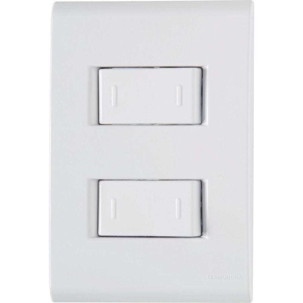 Tramontina- Placa 4x2 + 2 Interruptores Paralelos 10a-250v Branco Branco - 250v