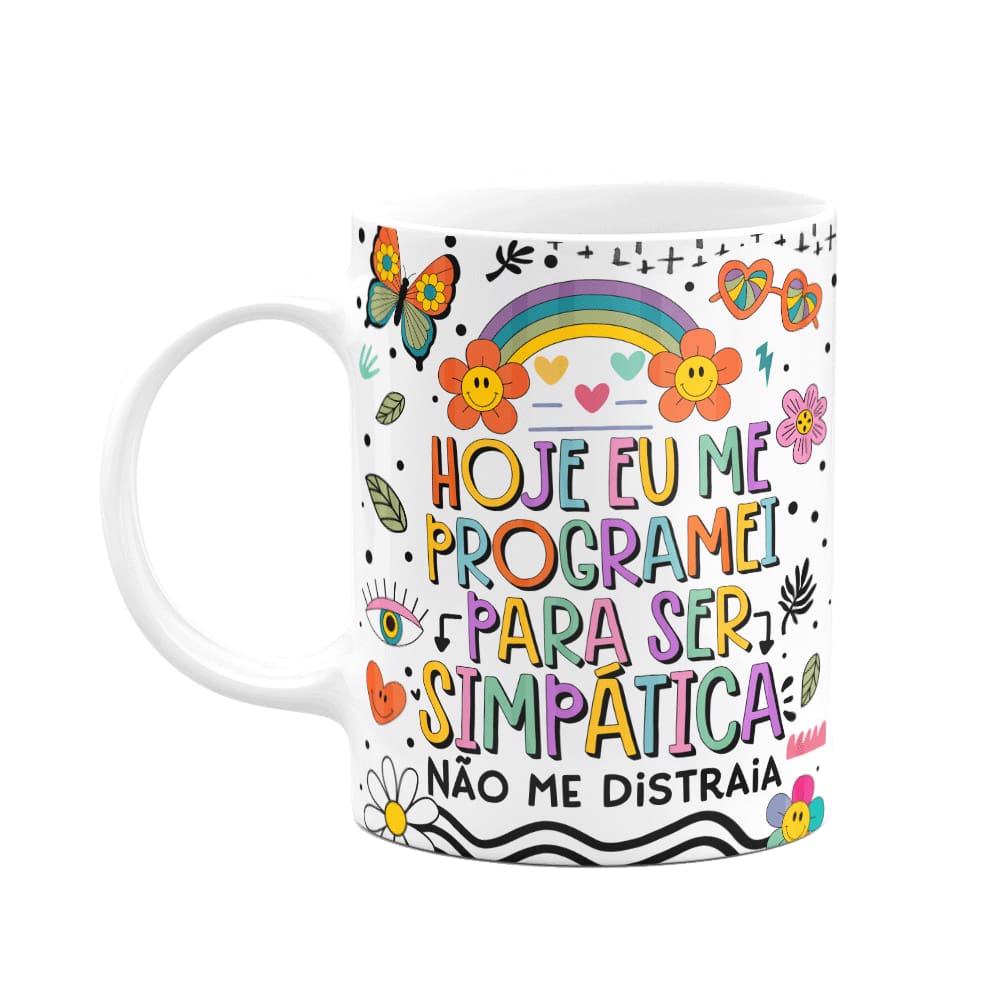 Caneca Divertida Vibes - Me programei para ser simpática