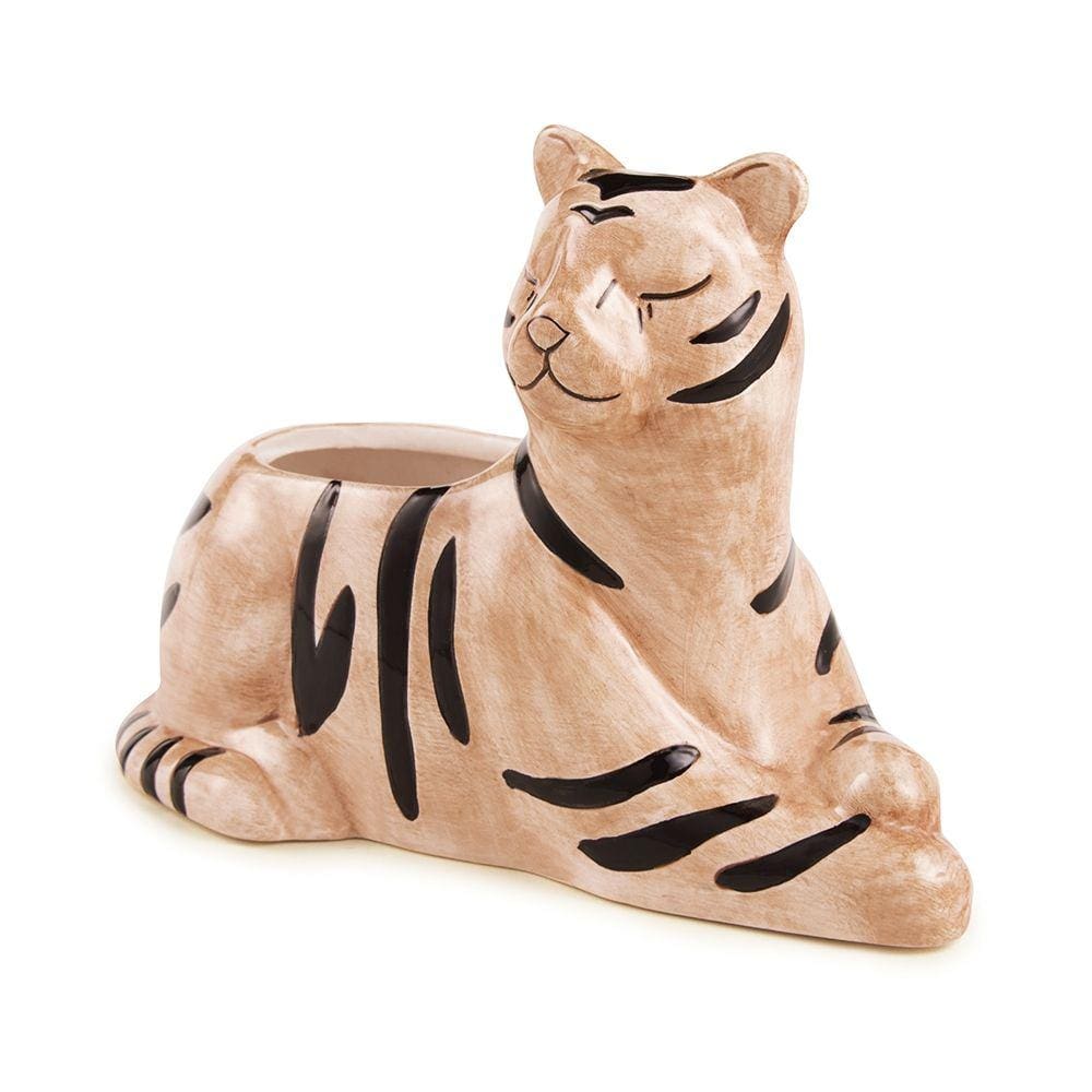 Cachepot Tigre Em Ceramica
