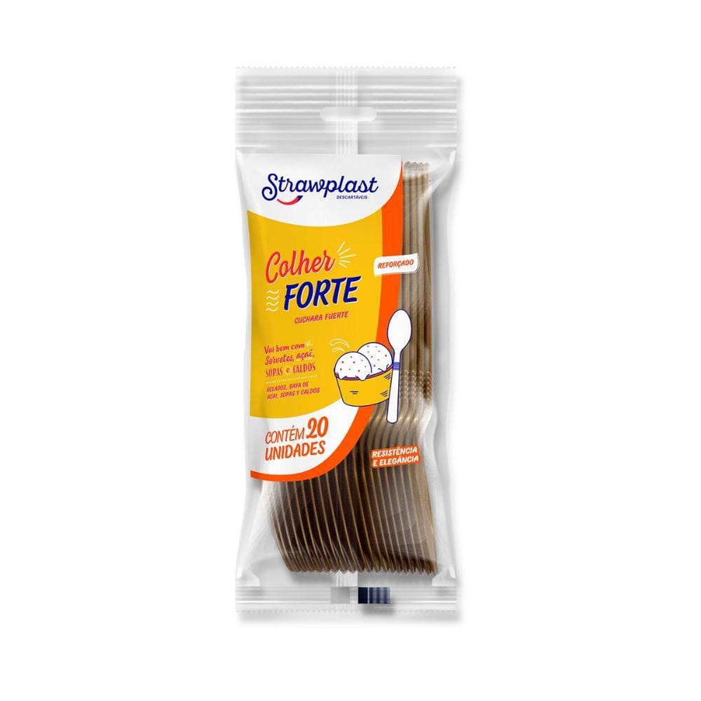 Colher Forte Dourada C/ 20 Un.