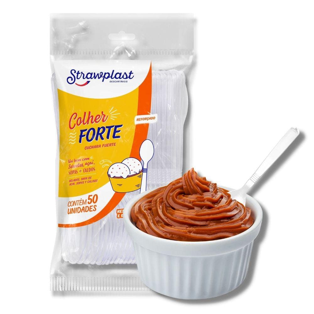 Colher Extra Forte Branca C/ 50 Un.