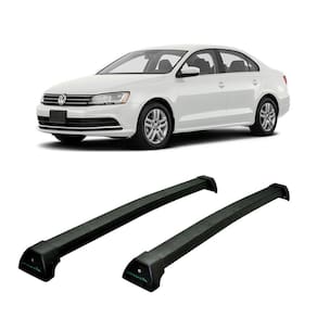 Rack de teto em Alumínio Preto p/ Jetta 2011 até 2018 - Long Life