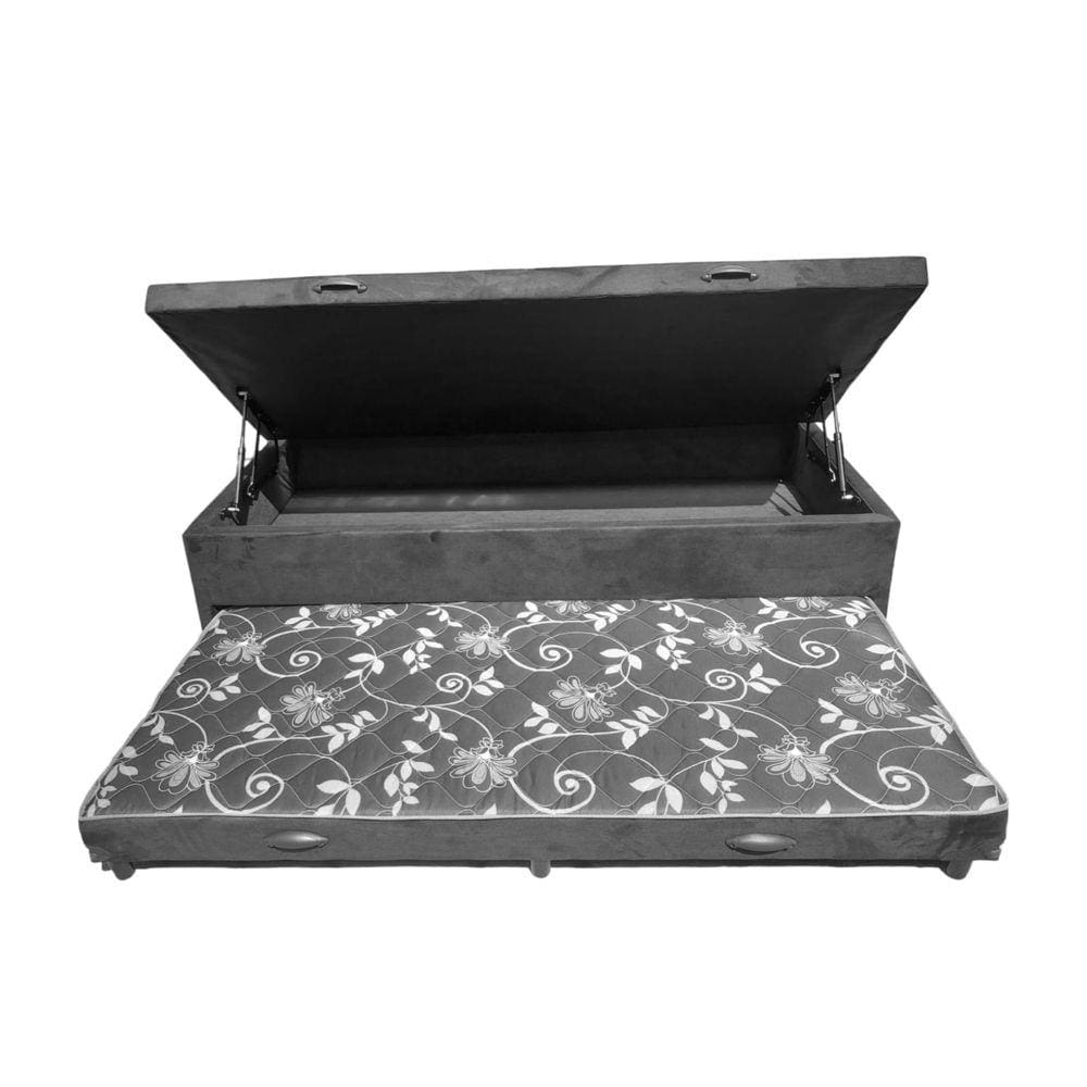 Triplex Suede Cinza com Pistão a gás