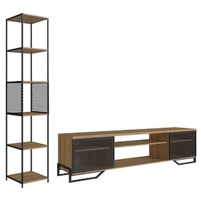 Rack 180 Cm 2 PT Estante Prateleira Industrial 27X23 Mell Preto PP