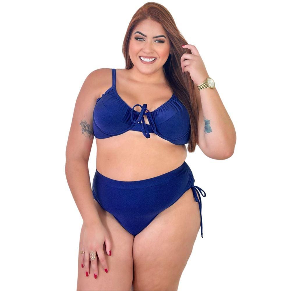 Biquíni Feminino Plus Size Aro Sem Bojo Calcinha Cintura Alta