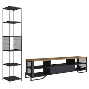 Rack 1 Gaveta Estante Com Prateleira Industrial 17X23 Preto Mell PP