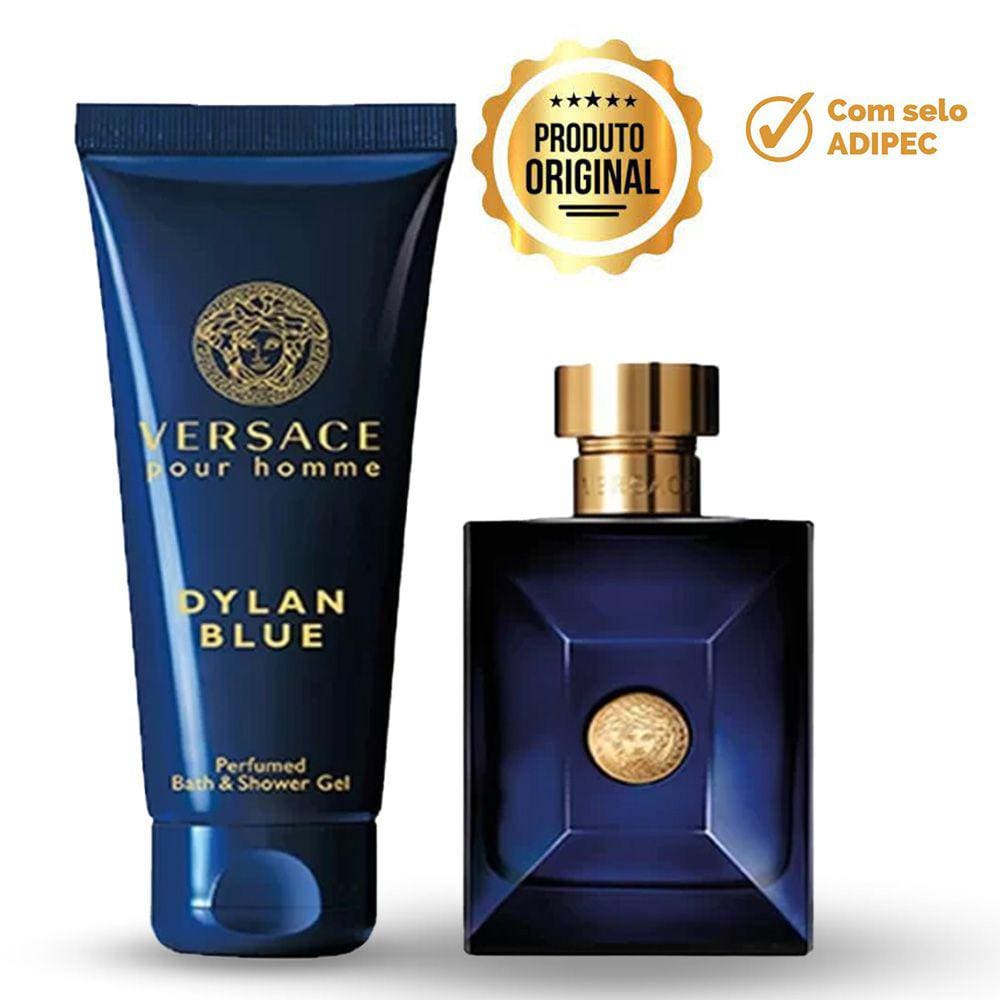 Perfume Versace Dylan Blue Eau de Toillete Masculino 100ml Gel de Banho100ml