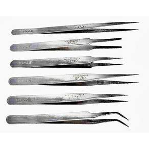 Pinça Ferramenta Relojoeiro Aço Inox Kit 6 Peças