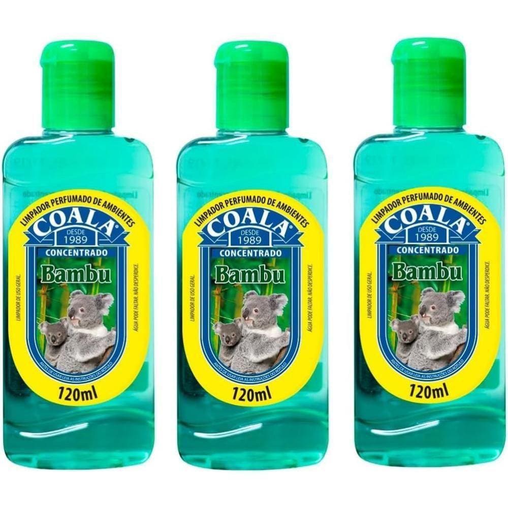 Kit 3 Desinfetante Concentrado De Ambiente Coala Bamboo 120ml