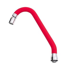 Tubo J Silicone Vermelho Arejador Articulavel Latão Cromado
