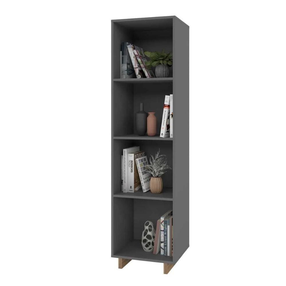 Estante Livreiro 3 Prateleiras Nomad Appunto Cinza/Castanho
