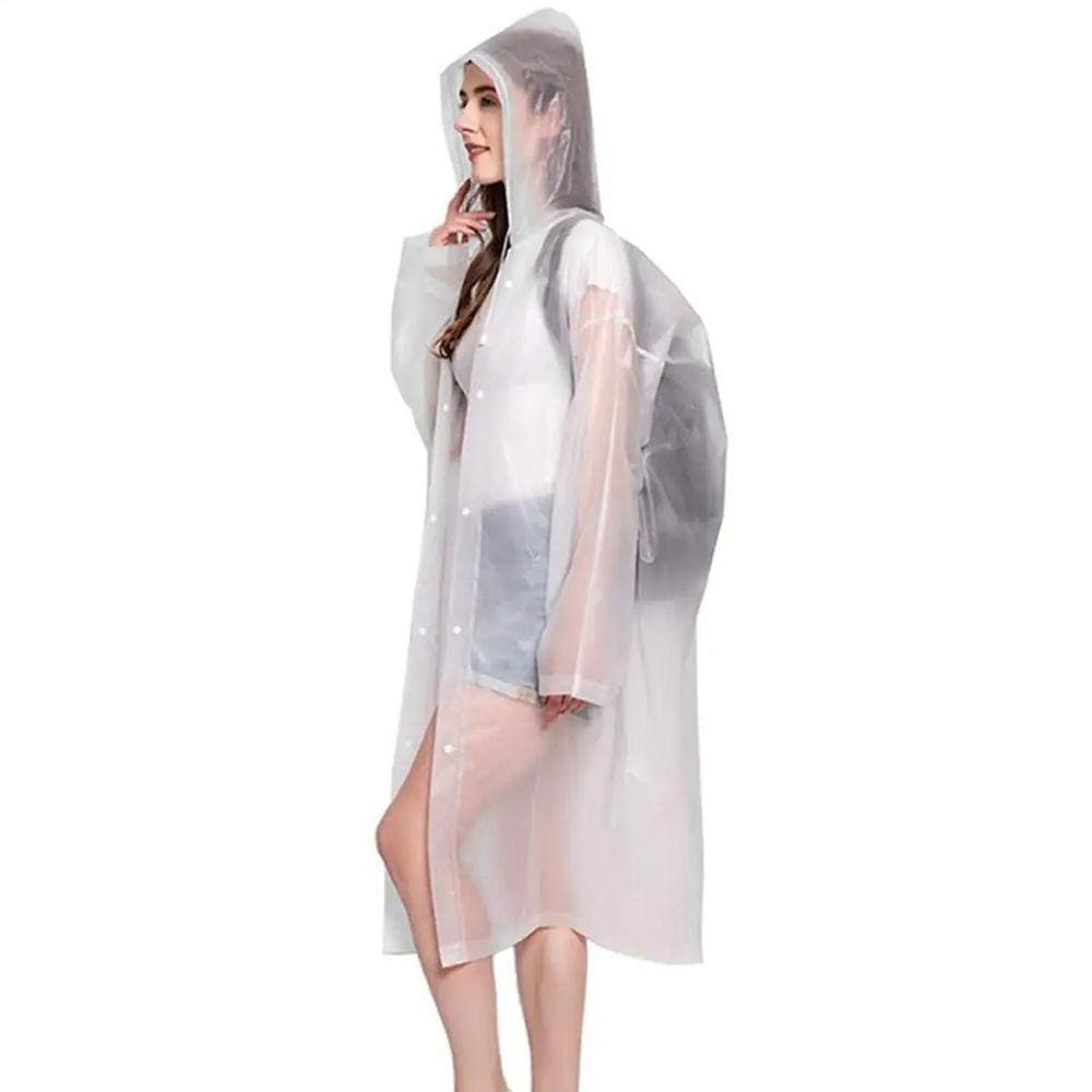 Capa de Chuva Transparente em PVC para Mulher - Tamanho M