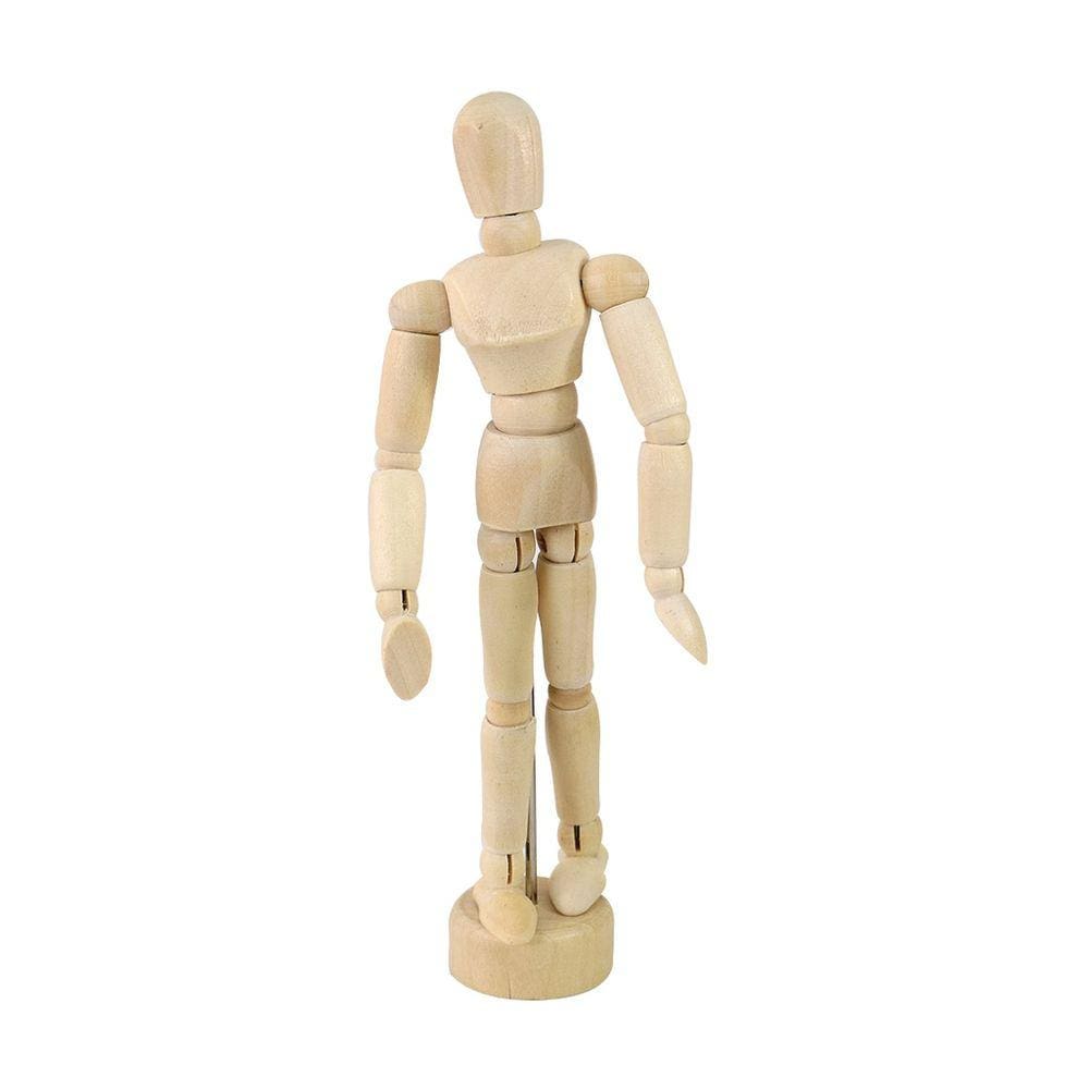 Boneco  Decorativo Articulado Manequim De Madeira 14cm