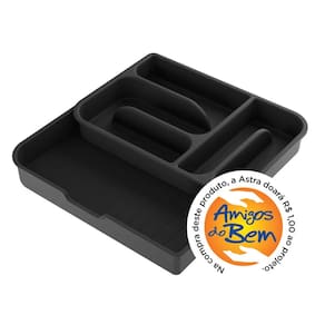 Organizador com Gaveta Extensível sem Tampa Astra Preto 1 OGE1/G*PR1