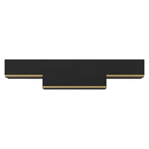 Kit 3 Armários De Cozinha Aéreos 4 Portas Veneza Multimóveis Mp2151 Preto/dourado Preto/dourado