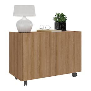 Mesa De Cabeceira Com Rodízios 2 Portas Multimóveis Mp4131 Rustic Rustic