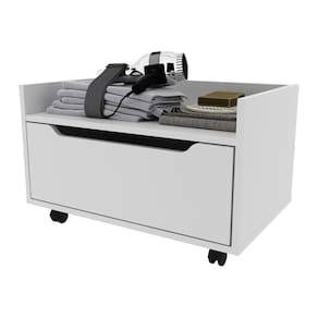Gabinete Banheiro 60cm Com 1 Gaveta E Rodízios Multimóveis Cr10124 Branco Branco