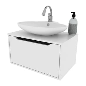 Gabinete Banheiro Suspenso 60cm Com 1 Porta Multimóveis Cr10123 Branco Branco
