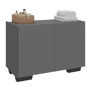 Gabinete Banheiro 62,5cm Multimóveis Mp5046 Grafite/preto