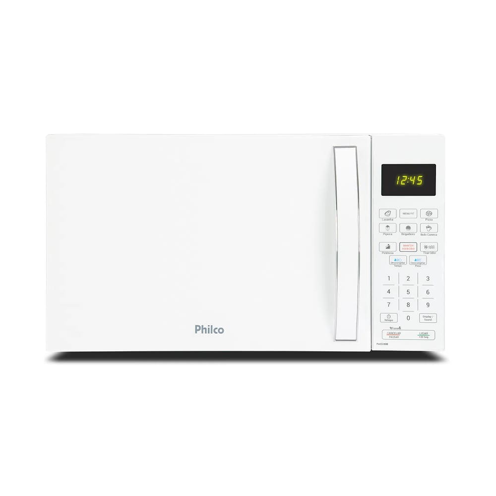 Micro-ondas Philco Limpa Fácil Multifunções 1100W 20 Litros Branco 110V