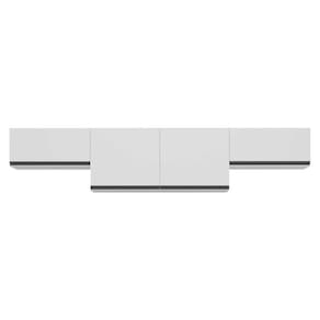 Kit 3 Armários De Cozinha Aéreos 4 Portas Veneza Multimóveis Mp2151 Branco/preto Branco/preto