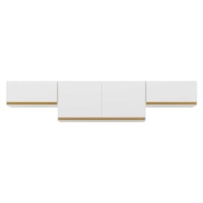 Kit 3 Armários De Cozinha Aéreos 4 Portas Veneza Multimóveis Mp2151 Branco/dourado Branco/dourado