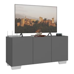 Rack Para Tv Até 32 Polegadas Com 3 Portas Multimóveis Mp1068 Grafite/branco Grafite/branco