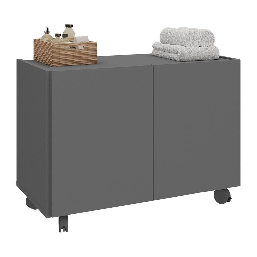 Gabinete Banheiro 62,5cm Rodízios Multimóveis Mp5043 Grafite