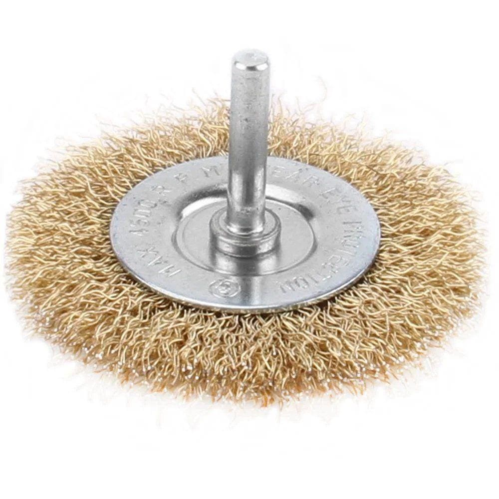 Escova De Aço Circular C/ Haste 4 X 1/4`` - Atopy