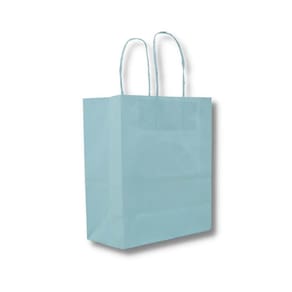 Sacola Kraft Azul Bebe 17,5X8,5X21,5Cm Com 10 Unidades.