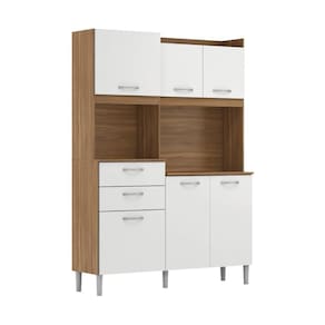 Armário De Cozinha Compacta 6 Portas e Cr20232 Amêndola-branco