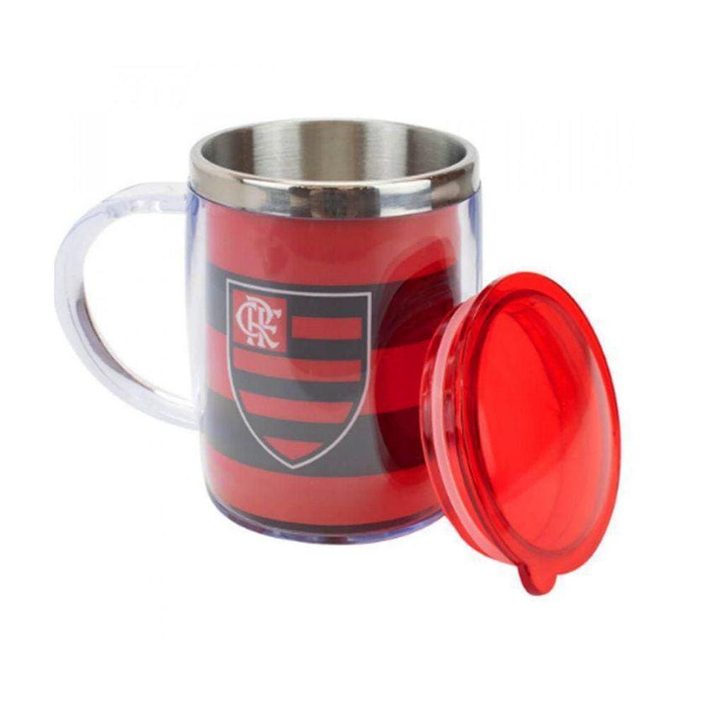 Caneca De Inox Térmica Com Tampa Flamengo 450Ml