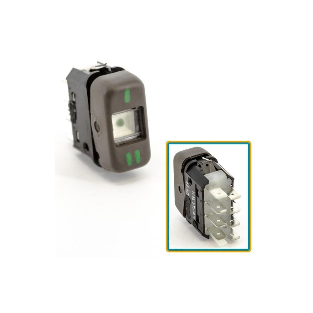 Tecla Interruptor Mercedes Caminhões Ônibus 1988 a 2012 Marrom 12 Volts 2 Posições Sem Retorno - Kostal - 3931015
