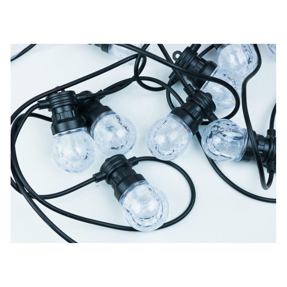 Cordão 10 Bolas Leds Warm Efeito Bolhas D`Água Bivolt