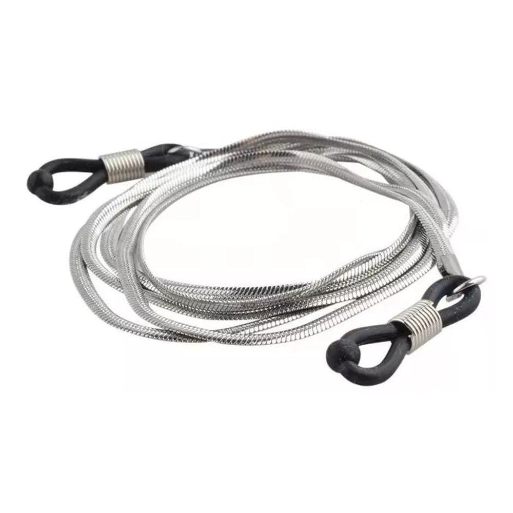 Corrente de Metal Armação Óculos Cordão Gancho Prateado SVH